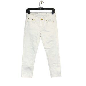 J. Crew Women's Low Rise Matchsticks Crop Stretch Skinny White Denim Jeans Sz 25